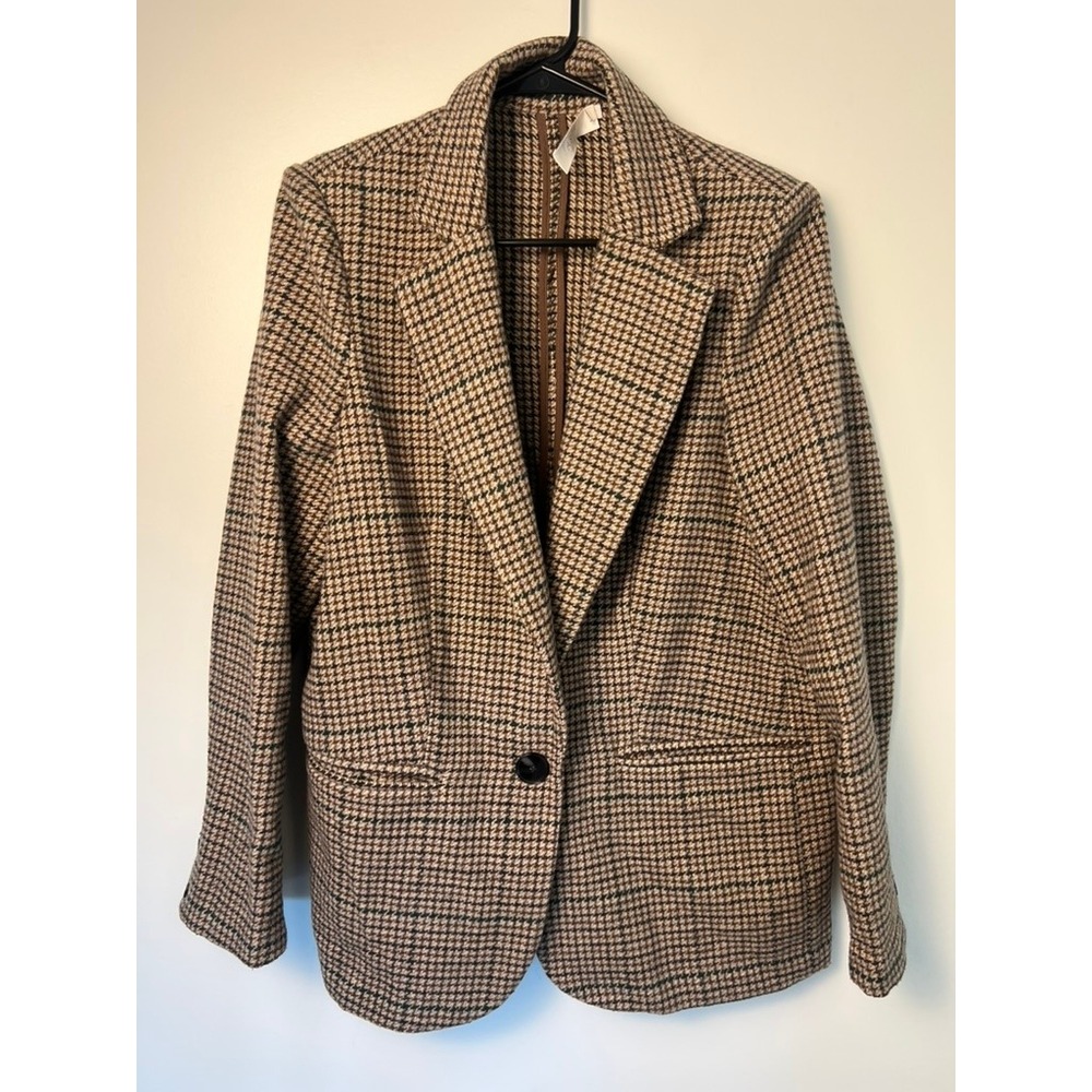 ASTR The Label Blazer Wm M Plaid Wool Academia Grandpacore Vtg Style Preppy Chic